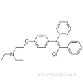 Ethanamine, 2- [4- (2-chloro-1,2-diphényléthényl) phénoxy] -N, N-diéthyle CAS 911-45-5